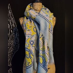 Blue/Yellow Paisley Scarf